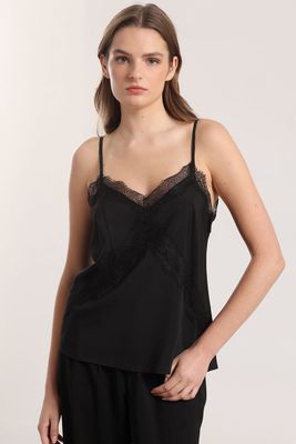 Top lencero Liola mujer negro