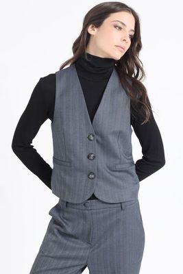 Imagen 2 del producto Chaleco Sastre Espiga Listado, Azul, Made Italy Liola