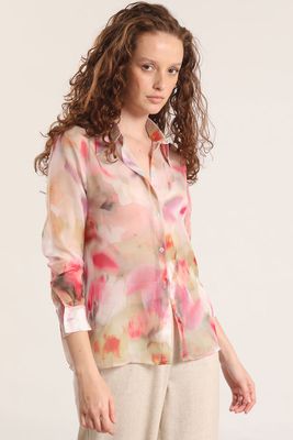 Imagen 1 del producto Blusa semitransparente acuarela liola mujer rosa