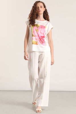 Imagen 2 del producto Polera satin flor estampada liola mujer rosa