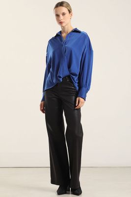 Imagen 2 del producto Blusa Satin Nudo, Azulino Liola