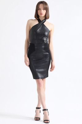 Imagen 2 del producto Falda Tubo, Efecto Cuero, Negro Liola