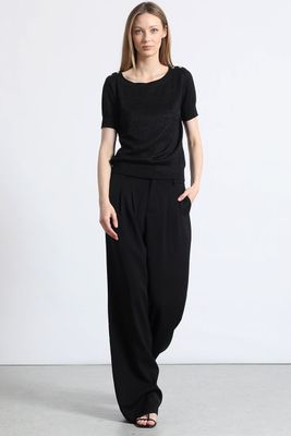 Imagen 2 del producto Polera tejida hilo metalizado liola mujer negro