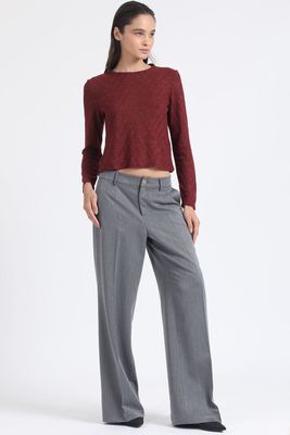 Imagen 2 del producto Polera Fantasia Con Hilo Metalizado, Burdeo Liola