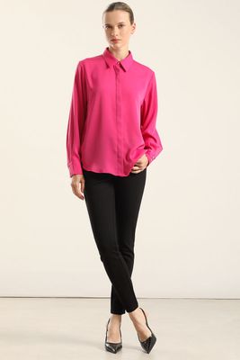 Imagen 2 del producto Blusa Basica Satin Opaco, Fucsia Liola