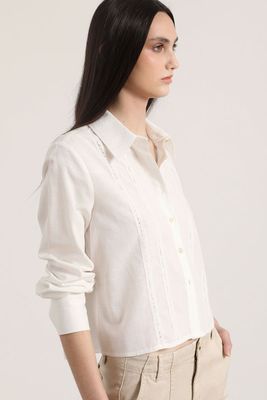 Camisa con cinta liola mujer crudo