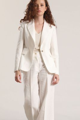 Imagen 2 del producto Blazer con encaje lino Liola mujer crudo