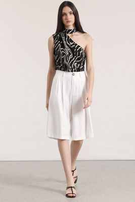 Imagen 2 del producto Top asimétrico estampado mujer Liola negro