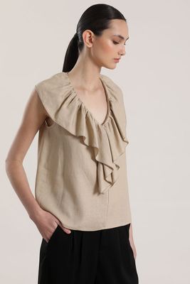 Blusa lino liola mujer beige