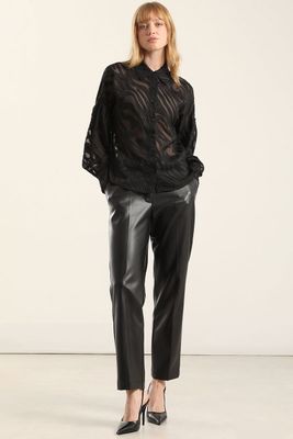 Imagen 2 del producto Blusa Fantasia Cebra Semitransparente, Negro Liola