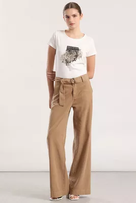 Polera algodon piton mujer Liola crudo