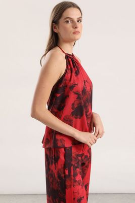 Top halter mujer Liola rojo