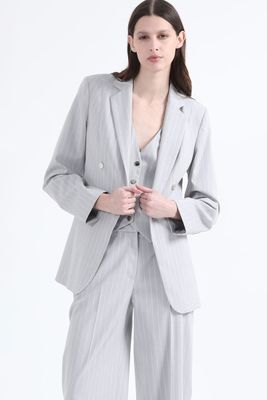 Imagen 1 del producto Blazer Entallado Listado Lurex Gris Liola