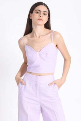 Imagen 1 del producto Top Crop Corse Lino Lila Liola