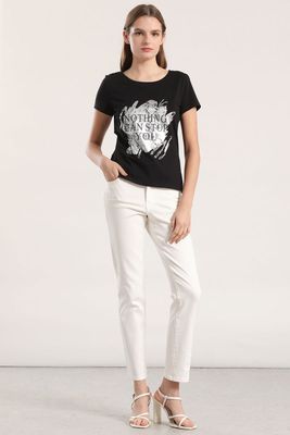 Imagen 2 del producto Polera spandex estampado mujer Liola negro