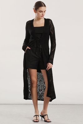 Tapado midi tejido mujer Liola negro