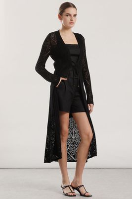 Imagen 2 del producto Tapado midi tejido mujer Liola negro