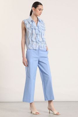 Imagen 2 del producto Pantalón ancho cropped liola mujer celeste