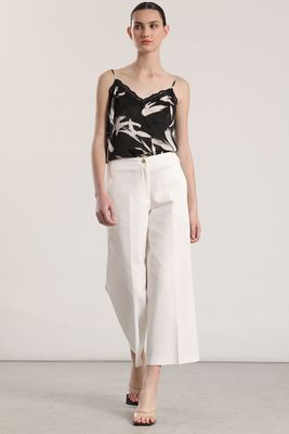 Pantalón ancho cropped Liola mujer crudo