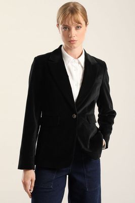 Imagen 2 del producto Blazer basico entallado, terciopelo negro Liola