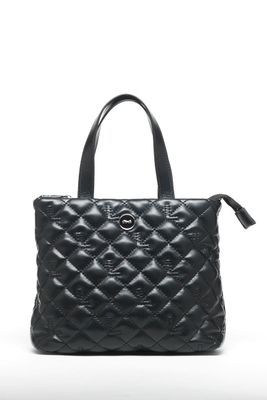 Cartera Cross Bag, Efecto Cuero Acolchado, Negro Liola