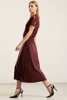 Imagen 1 del producto Falda larga, suede, burdeo Liola