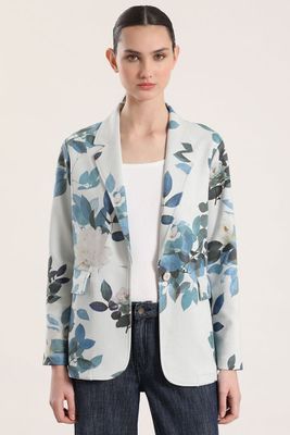 Blazer gamuza estampado liola mujer azul
