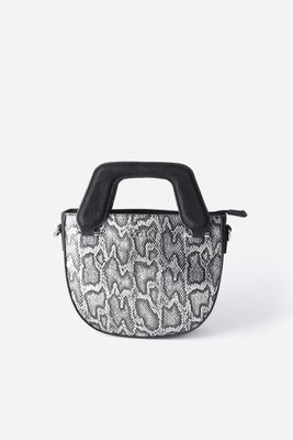 Cartera mediana gamuza estampado liola negro