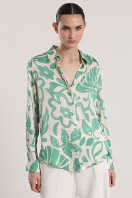 Blusa satin estampado Liola mujer verde