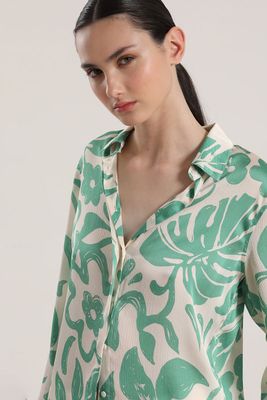 Imagen 2 del producto Blusa satin estampado Liola mujer verde