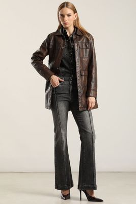 Imagen 2 del producto Chaqueton Efecto Cuero Desgastado, Chocolate Liola