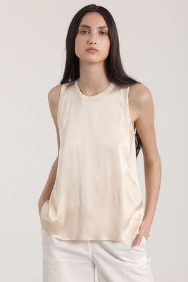 Blusa satin Liola mujer beige