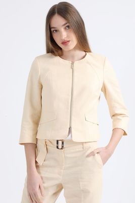 Imagen 2 del producto Chaqueta Entallada Lino Algodón, Beige Liola