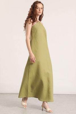 Imagen 2 del producto Vestido maxi lino Liola mujer verde
