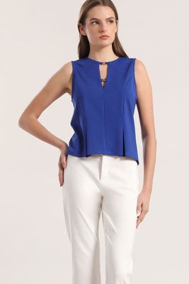 Imagen 2 del producto Top aplicación metálica liola mujer azulino