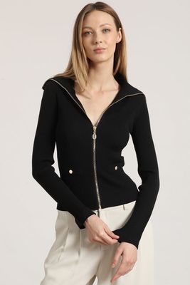 Cardigan punto con cierre Liola mujer negro