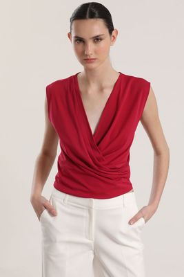 Top cruzado Liola mujer fresa