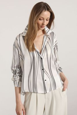 Blusa rayas hombro caido liola mujer crudo