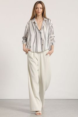 Imagen 2 del producto Blusa rayas hombro caido liola mujer crudo