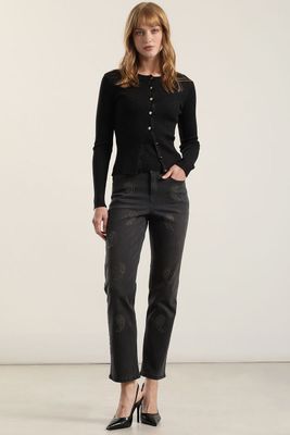 Imagen 2 del producto Cardigan punto hilo metalizado, negro Liola