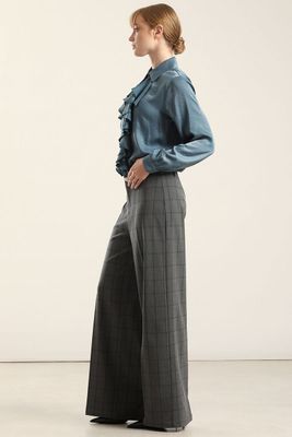 Imagen 2 del producto Pantalon Ancho Cuadros Fantasia, Gris Liola