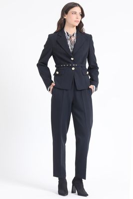 Imagen 2 del producto Blazer Entallado Con Cinturon, Azul Marino Liola