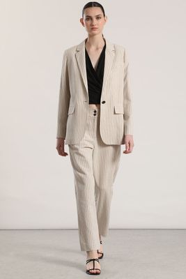 Pantalón sastre lino liola mujer beige