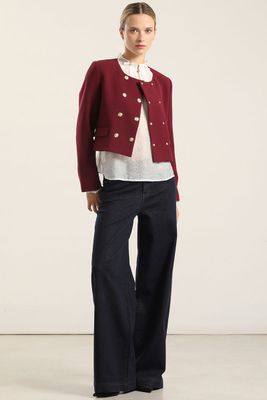 Imagen 2 del producto Chaqueta cropped, cruzada, burdeo Liola