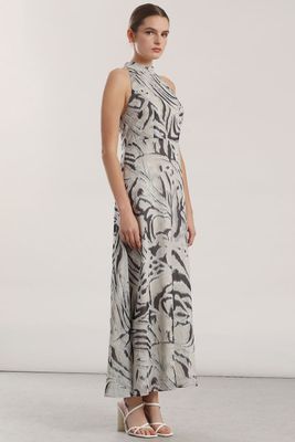 Imagen 1 del producto Vestido maxi gasa estampado mujer Liola negro