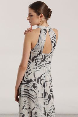 Imagen 2 del producto Vestido maxi gasa estampado mujer Liola negro