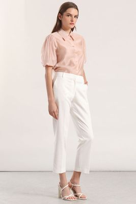 Imagen 2 del producto Blusa semitransparente manga globo Liola mujer rosa