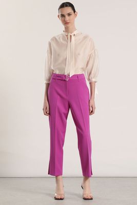 Imagen 2 del producto Pantalón sastre con cinturón liola mujer violeta