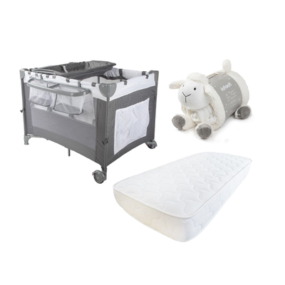 Cuna playard Always Together Marengo colchón y Manta Oveja