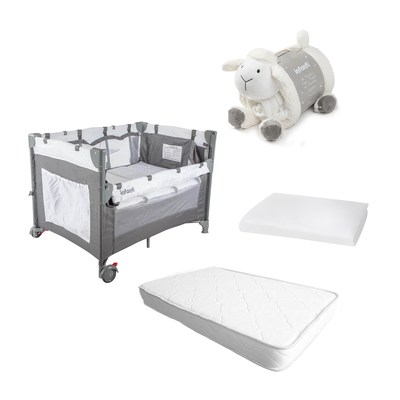 Cuna más Colchón espuma -Protector Playard Always Together mas manta oveja